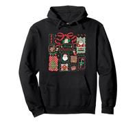 Vintage Christmas Icons Merry Christmas Coquette Bow Sudadera con Capucha