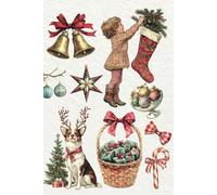 Vintage Christmas Illustration Notes Notebook 6x9 100 Lined Pages Notepad Diary Journal: Perfect Gift For Xmas