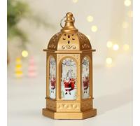 Vintage Christmas Lantern - LED Night Light, Retro Christmas Castle Lamp, Decorative LED Lantern with Warm Glow | Holiday Party Decorations for Table, Fireplace, Farmhouse, Bedroom, Living Room, Patio