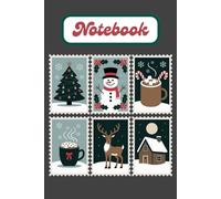 Vintage Christmas Postage Stamp Journal Grey Cover: Holiday Writing Notebook with Classic Stamps and Retro Christmas Artwork