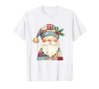 Vintage Christmas Santa Claus Face Patchwork Old Fashioned Camiseta