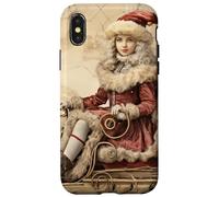 Vintage Christmas Santa Sleigh For Winter Lover Cute Xmas Carcasa para iPhone X/XS