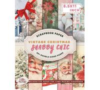 Vintage Christmas Shabby Chic Scrapbook Paper: 36 Rustic Floral Holiday Patterns - Double-Sided 8.5x11 Inch Sheets With Soft Pastel Christmas Florals, ... Cards & DIY Crafts - Gift for Book Lover