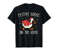 Vintage Christmas Silly Goose on The Loose, Xmas Camiseta
