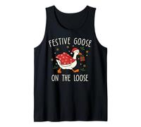 Vintage Christmas Silly Goose on The Loose, Xmas Camiseta sin Mangas