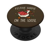 Vintage Christmas Silly Goose on The Loose, Xmas PopSockets PopGrip Adhesivo