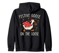 Vintage Christmas Silly Goose on The Loose, Xmas Sudadera con Capucha