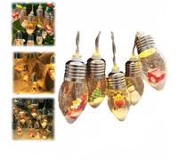 Vintage Christmas String Lights Tree Decor, Christmas Vintage Decor String Light - Bulbs String Lights, Christmas Snow Globe String Lights, for Christmas Tree Decorations Indoor Outdoor (A, 2m)