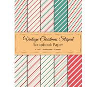 Vintage Christmas Striped Scrapbook Paper: Red, White and Green Stripes Craft Paper Pad | Double Sided 20 Patterned Sheets 8.5''x11'' | Perfect for ... Decoupage, DIY Crafts, Mixed Media and More
