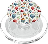 Vintage Christmas Tree Balls Pattern For Girls Cute Xmas PopSockets PopGrip para MagSafe