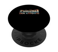Vintage Ciudad San Antonio Texas Paisaje Urbano Retro Arte Gráfico PopSockets PopGrip Adhesivo