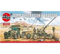 Vintage Classic: Bofors 40mm Gun %26 Tractor 1:76 Plástico Modelo Kit Airfix
