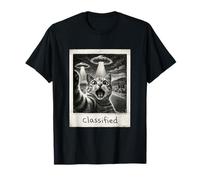 Vintage Classic Photo Alien Cat Selfie Funny UFO Encuentro Camiseta
