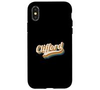 Vintage Clifford Nombre Personalizado Clifford Carcasa para iPhone X/XS
