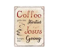 Vintage Coffee Humor Metal Sign First Coffee Then Everything Else Funny Tin Sign for Kitchen Office Home Bar Decor 8 X 12 inch