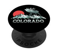 Vintage Colorado Elk Hunter Conservación Retro Gráfico PopSockets PopGrip Adhesivo