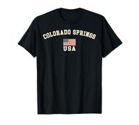Vintage Colorado Springs USA Bandera Americana Recuerdo Retro Camiseta