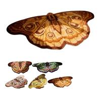 Vintage Colorful Butterfly Print Rug,Irregular Butterfly Moth Shaped Area Rug,Soft Washable Non-Slip Faux Wool Mat,Absorbent Carpet for Living Room Bedroom Bath (Yellow, 40x70cm/15.74x27.55in)