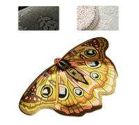 Vintage Colorful Butterfly Print Rug,Irregular Butterfly Moth Shaped Area Rug,Whimsical 3D Fluffy Butterflys Shaped Mat,Creative Print Aesthetic Moth Area Carpet for Entryway Decor (Green, 40 * 70cm)