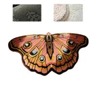 Vintage Colorful Butterfly Print Rug,Irregular Butterfly Moth Shaped Area Rug,Whimsical 3D Fluffy Butterflys Shaped Mat,Creative Print Aesthetic Moth Area Carpet for Entryway Decor (Pink, 50 * 90cm)