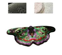 Vintage Colorful Butterfly Print Rug,Irregular Butterfly Moth Shaped Area Rug,Whimsical 3D Fluffy Butterflys Shaped Mat,Creative Print Aesthetic Moth Area Carpet for Entryway Decor (Purple, 40*70cm)