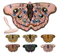 Vintage Colorful Butterfly Print Rug, Irregular Moth Shaped Area Rug, Ultra Soft Washable Floor Mat, Absorbent Quick-Dry Non-Slip Carpet for Bedroom Bathroom Living Room Entryway Decor (Pink, XXXL)