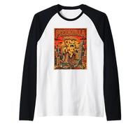 Vintage Colosal Cheesy Pie City Rampage Art Camiseta Manga Raglan