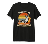 Vintage Cool Boston Terrier Papá Divertido Día del Padre Amante de los Perros Camiseta Premium