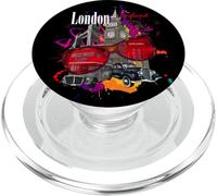 Vintage Cool Colorful London UK tee Shirts, London Landmarks PopSockets PopGrip para MagSafe