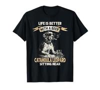 Vintage Cool Dog Dads Día del Padre Catahoula Leopard Dog Camiseta