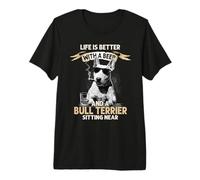 Vintage Cool Dog Dads Funny Día del Padre Bull Terrier Dog Camiseta Premium