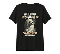 Vintage Cool Dog Dads Funny Día del Padre Samoyedo Perro Amante Camiseta Premium