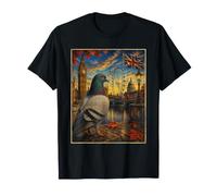 Vintage Cool Pigeon Racing Palomas Británicas Reino Unido Union Flowers Camiseta