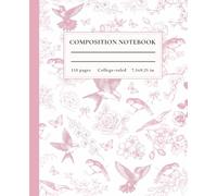 Vintage Coquette Composition Notebook: Aesthetic Pink Bird and Floral Journal | College Ruled Writing Notebook for School, Work or Personal Notes | 110 pages 7.5 x 9.25" (The Pink Coquette Series)
