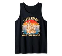 Vintage Corgi Amo a los Corgis más Que a la Gente, Amante de los Perros Camiseta sin Mangas