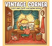 Vintage Corner Coloring Book: Cozy Coloring Pages for Adults, Teens Featuring Retro Rooms & Timeless Scenes with Cute and Easy Designs for Relaxation