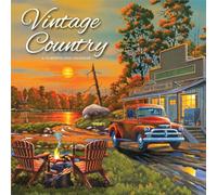 Vintage Country 2026 12 X 24 Inch (Hanging) Monthly Square Wall Calendar Featuring the Artwork of Geno Peoples Plastic-Free