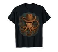 Vintage Cowboy Octopus Western Rodeo Sea Creature Adventure Camiseta