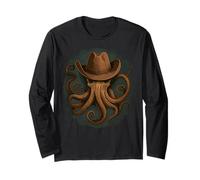 Vintage Cowboy Octopus Western Rodeo Sea Creature Adventure Manga Larga