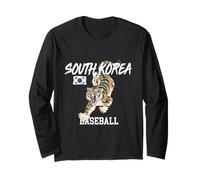 Vintage Crawling Tiger Corea del Sur Clásico Béisbol Amante Manga Larga