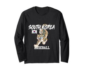 Vintage Crawling Tiger Corea del Sur Clásico Béisbol Amante Manga Larga