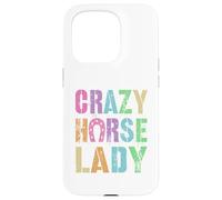 Vintage Crazy Horse Lady Equestrian Squad Pony Vibes Carcasa para iPhone 15 Pro