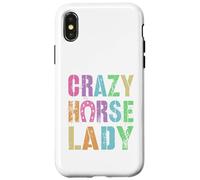 Vintage Crazy Horse Lady Equestrian Squad Pony Vibes Carcasa para iPhone X/XS