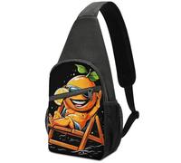 Vintage Crossbody Hora De Orange Beach Bolso De Pecho Durable Sling Bag Para Vida, Trabajo, Camping