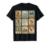 Vintage Cryptid Sellos Bigfoot Mothman Loch Ness Kraken Camiseta