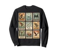 Vintage Cryptid Sellos Bigfoot Mothman Loch Ness Kraken Sudadera