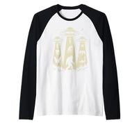 Vintage Cryptids UFO Encuentro Criaturas Bigfoot Loch Ness Camiseta Manga Raglan