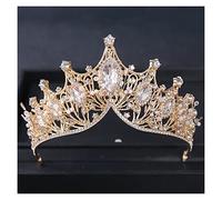 Vintage Crystal Big Crown Luxury Rhinestone Prom Tiaras y coronas Diademas Adornrom Tiaras y coronas Diademas Adornos para el cabello de boda Accesorios Joyería Tiara (Metal color : A Black)