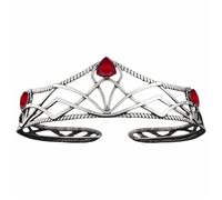 Vintage Crystal Tiaras Crowns Princess Queen Diadems Wedding Bridal Hair Accessories Women Headwear Jewelry para Bodas(Silver Red)