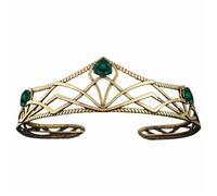 Vintage Crystal Tiaras Crowns Princess Queen Diadems Wedding Bridal Hair Accessories Women Headwear Jewelry para Bodas(Gold Green)